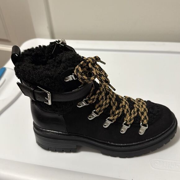 Circus by Sam Edelman Women’s Gretchen Faux Shearling Hiker Boot. Black Size 7.5 - Picture 1 of 9